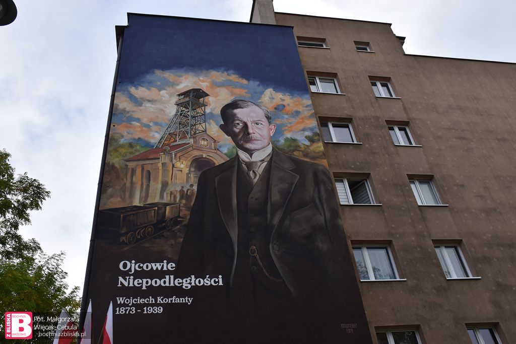 BOCHNIA. Kolejny mural na os. Niepodległości. Tym razem to Wojciech Korfanty [ZDJĘCIA]