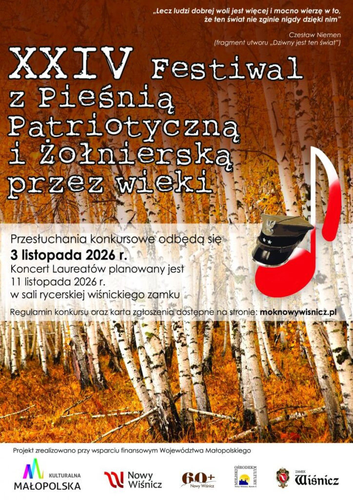NOWY WIŚNICZ. Ruszyły zapisy na XXIV Festiwal „Z pieśnią patriotyczną i żołnierską przez wieki”. Przesłuchania konkursowe już 3 listopada!